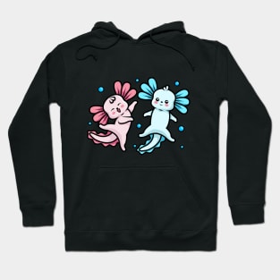 Axolotls Couple in love | Playful Kawaii Amphibians Hoodie